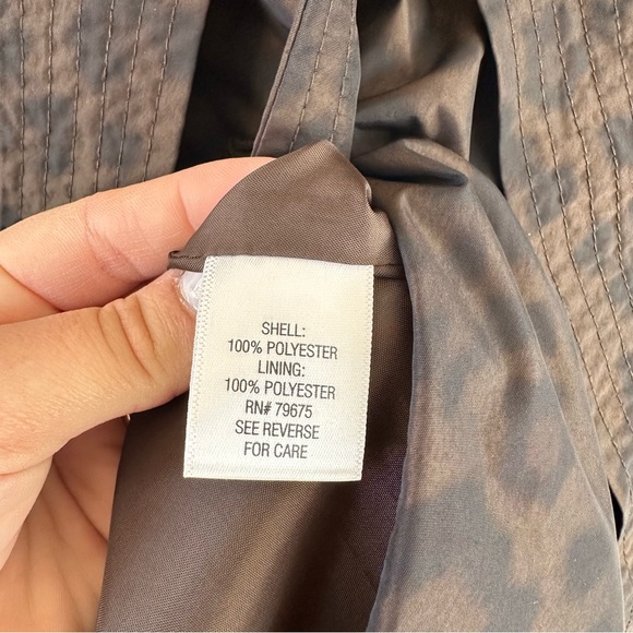 Dana Buchman Leopard Printed Trench Coat Size M Medium - Picture 7 of 9